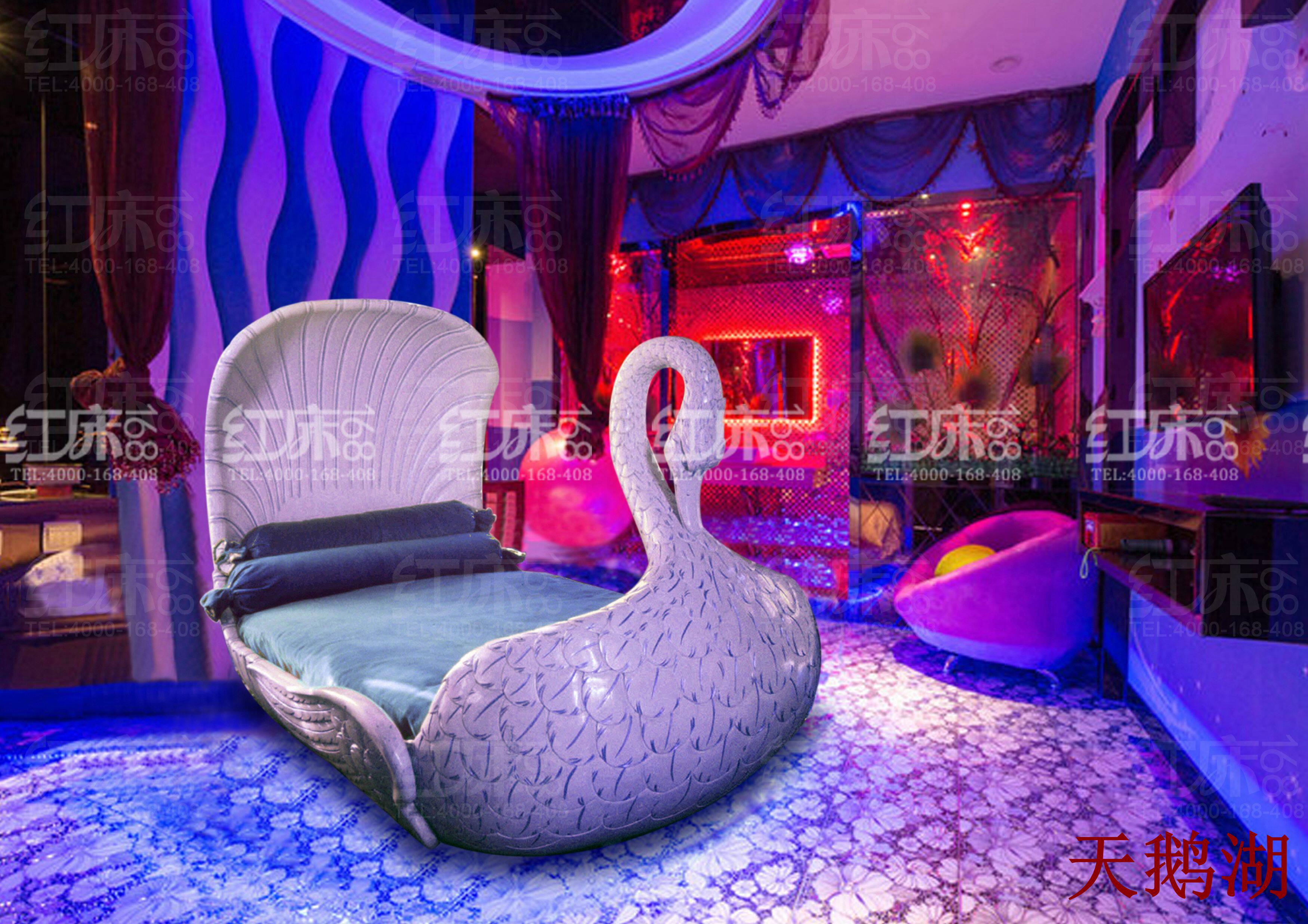 酒店情趣家具红床情趣床合欢电动床主题酒店概念宾馆家庭情趣家具