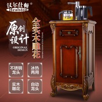 Full solid wood European tea bar machine Household carved large automatic vertical hot and cold water dispenser