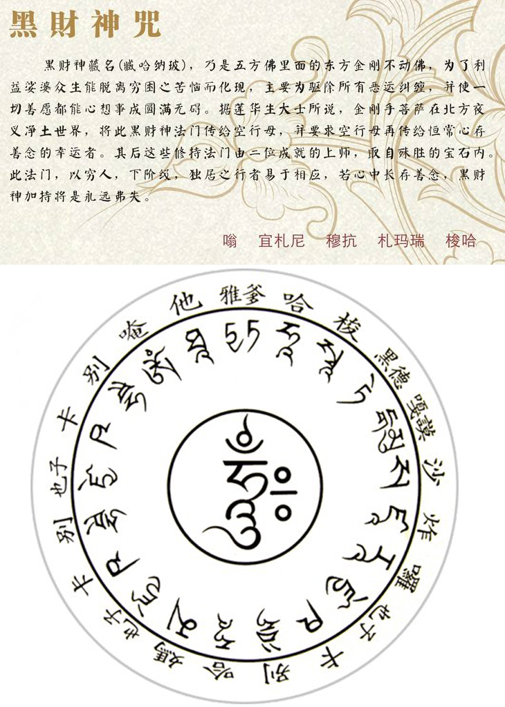 黑财神心咒招财戒指男士个性复古钛钢转动指环日韩潮人转运尾戒女