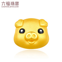 Lufu Jewelry Zodiac Pig Enamel Craft Gold Beaded Hand Rope 3D Hard Gold Transfer Bead Pricing GFA170288