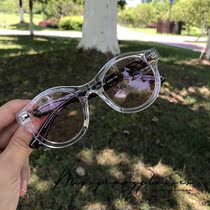 2020 fashion sun glasses women anti ultraviolet round frame transparent Street shooting sunglasses small red book shaking sound Net red glasses