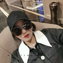 Kim Dao Mei Li Tai Yuan class Zhao Yirui same sunglasses trend sun glasses Bling Korean version of metal glasses