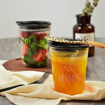Good morning microwave milk cup good morning heat-resistant household glass Juice breakfast cup Japan