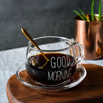 Heat-resistant glass with handle Milk cup Breakfast cup good morning cup cereal cup Microwave glass water cup