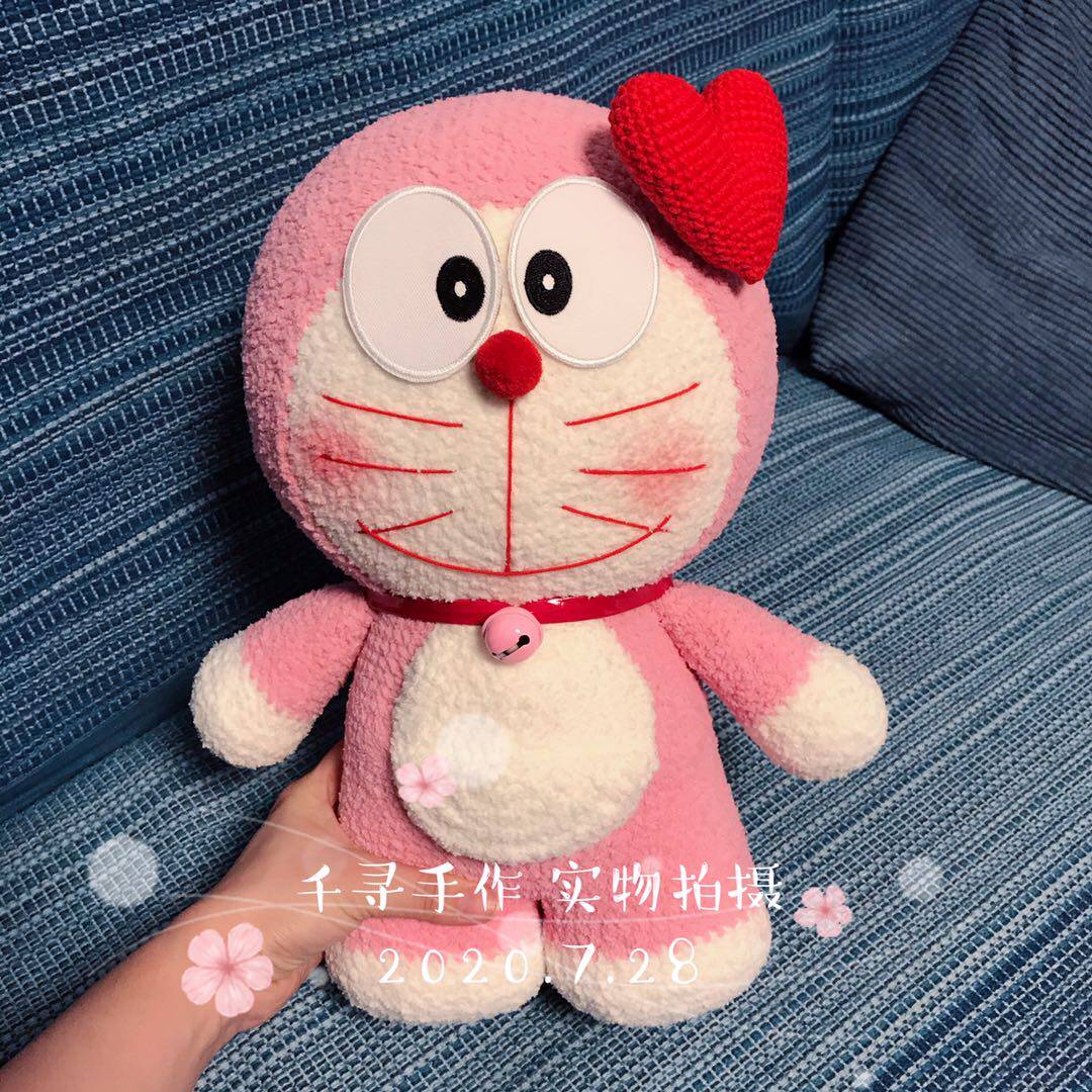 机器猫多啦a梦钩针台湾恋爱毛线手工diy眼贴刺绣千寻手作哆啦美