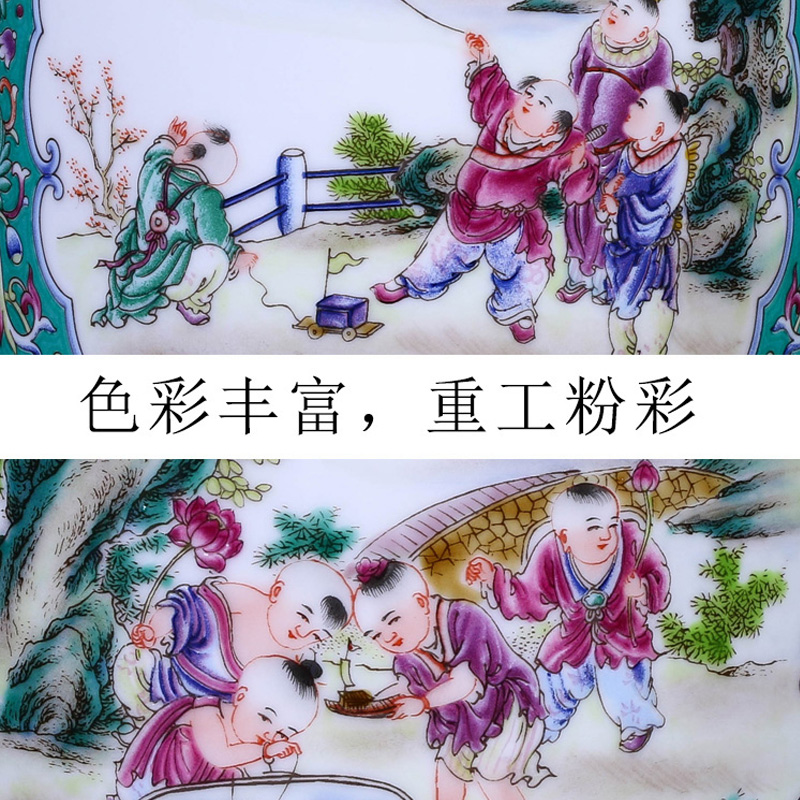 Restoring ancient ways of jingdezhen ceramic powder wariety pen container office furnishing articles home decorative arts and crafts opening gifts head