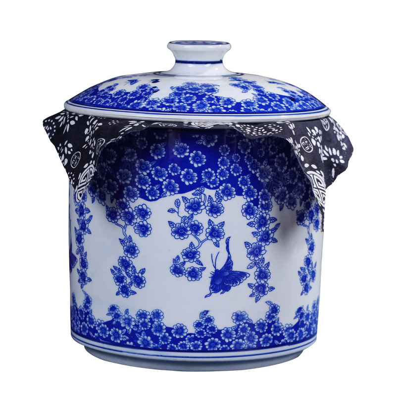 Jingdezhen ceramics pu 'er tea pot tea tea cake box domestic large - sized ceramic tea seal pot