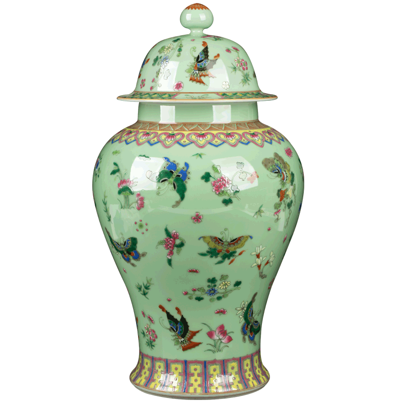 Jingdezhen ceramic retro classic butterfly general canned act the role ofing is tasted furnishing articles sitting room of the new Chinese style household porcelain