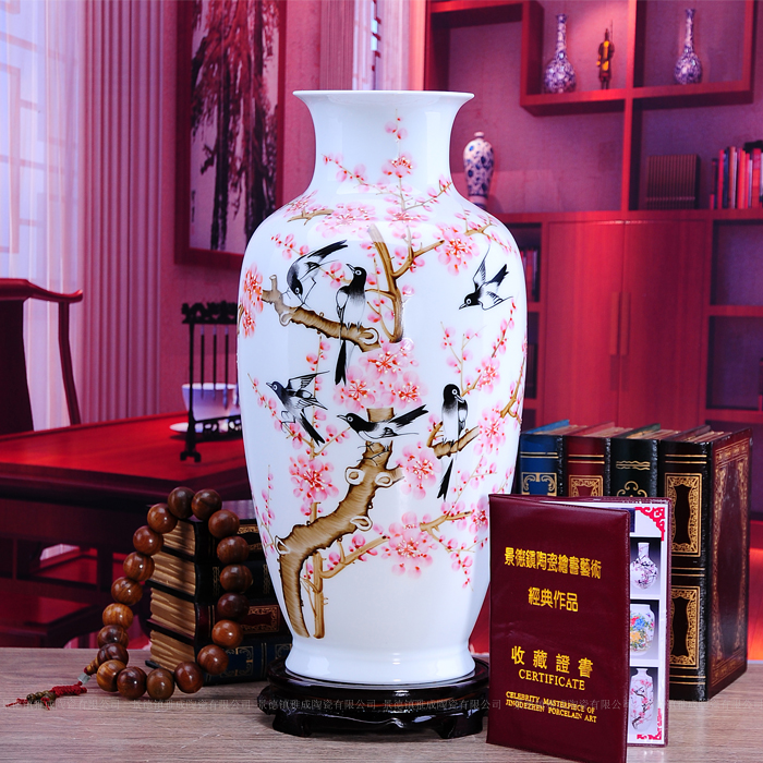 Jingdezhen ceramics hand - made vases sitting room home decoration handicraft furnishing articles for wedding gift accessories