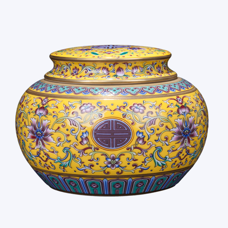 Jingdezhen porcelain enamel see colour of new Chinese style tea as cans accessories furnishing articles snacks sitting room tea table storage tank