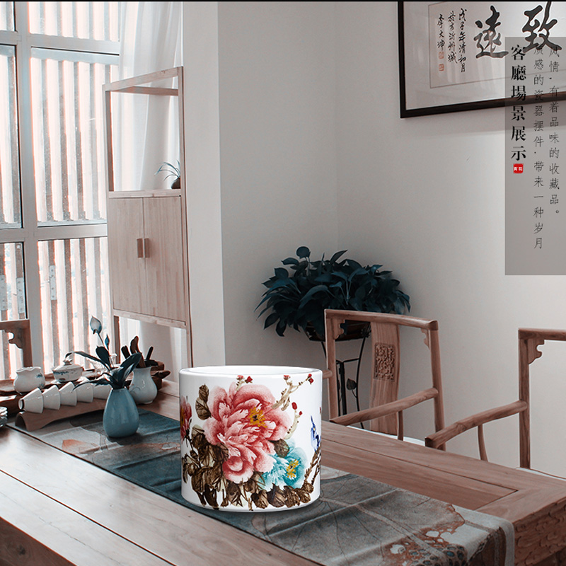 Jingdezhen ceramic I and contracted hand - made figure of riches and brush pot porcelain furnishings decorative furnishing articles sitting room study