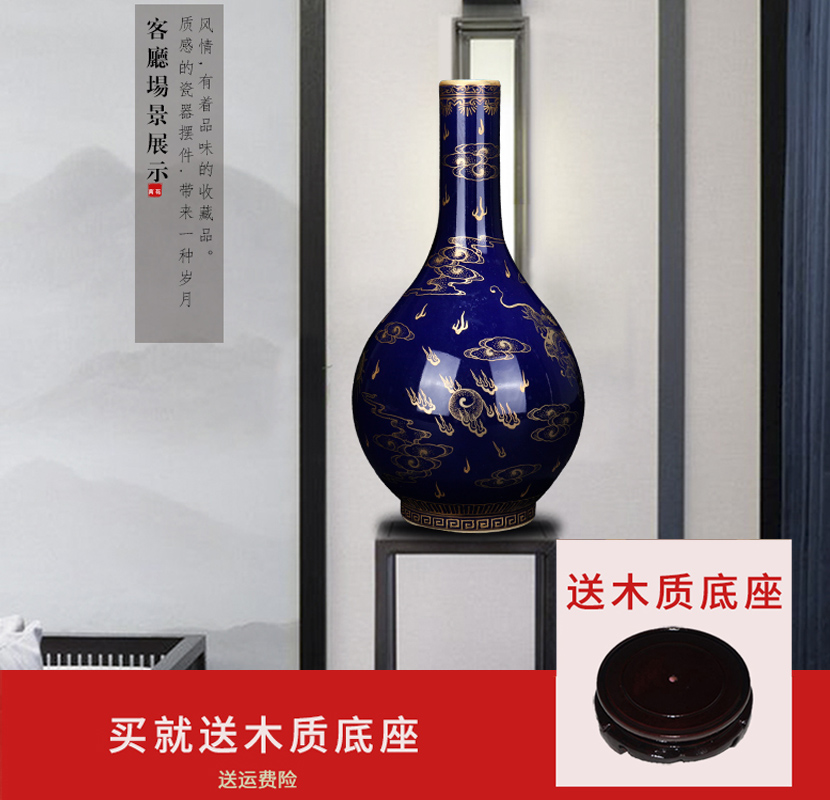 Jingdezhen ceramic new Chinese style paint dragon gall bladder decorates place to live in the sitting room porch porcelain vase