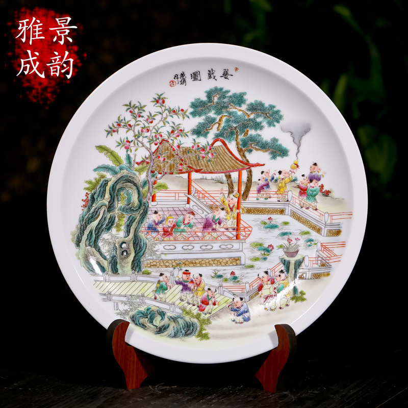 Jingdezhen ceramics hand - made porcelain decorations hanging dish furnishing articles household act the role ofing is tasted, the sitting room decorate plate restoring ancient ways