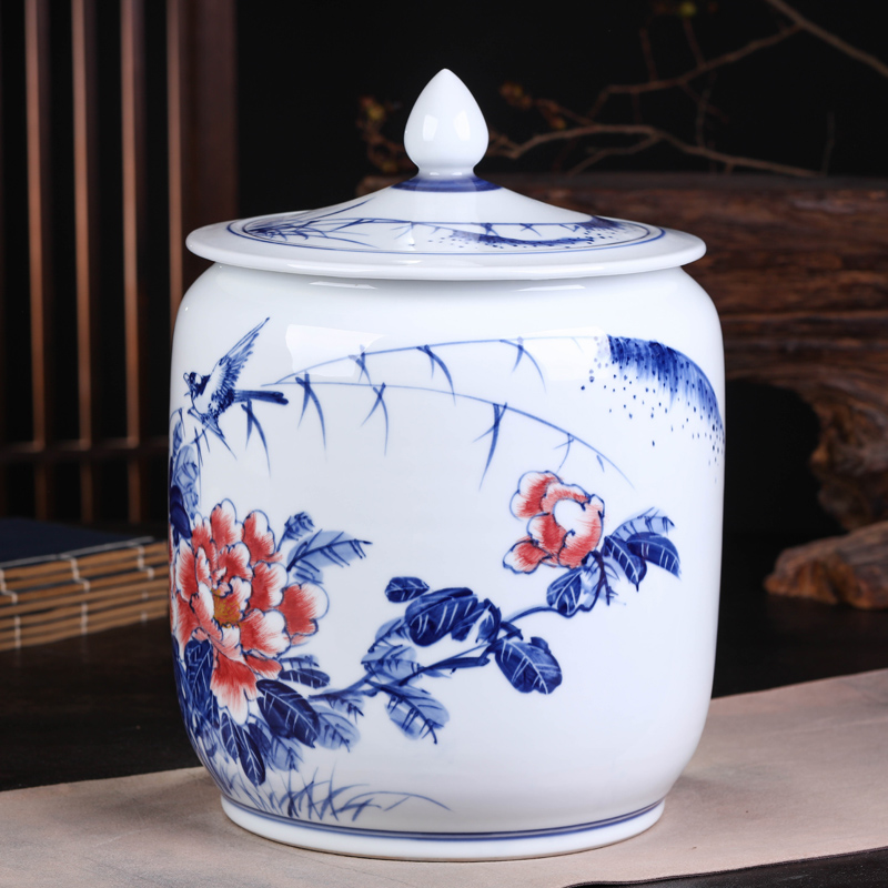 Jingdezhen ceramic bread seven pu 'er tea pot general tea cake tea packaging gift box sealed storage tank