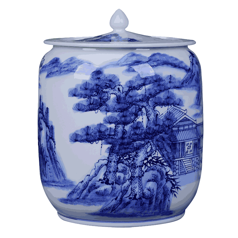 Jingdezhen ceramic storage tank Chinese ceramic pot home outfit receives meters pot dry can of China