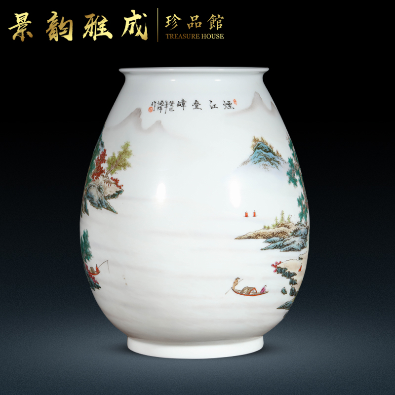 Jingdezhen ceramic new Chinese style household flower vase sitting room adornment is placed I and contracted desktop craft porcelain