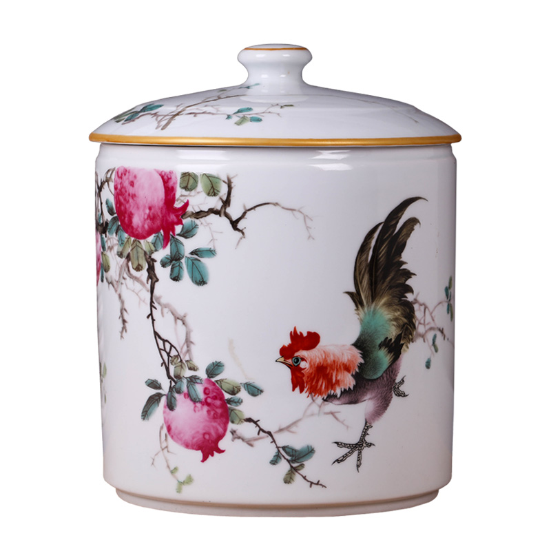 Jingdezhen ceramic household seal porcelain tea pot puer tea tin with large tea urn