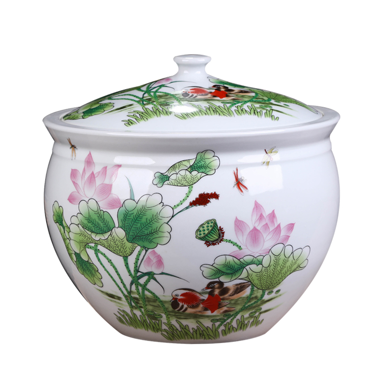 Jingdezhen ceramics with cover decoration storage tank meters large creative new Chinese style jar jar airtight jar of porcelain