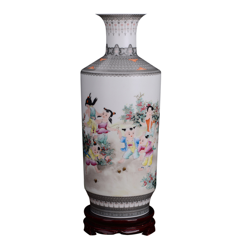 Jingdezhen ceramic hand - made fashion flower vase new sitting room of Chinese style household soft outfit furnishing articles craft ornaments