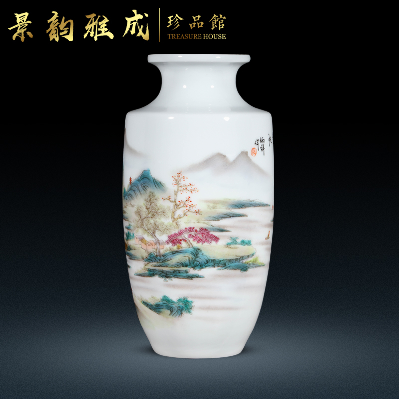 Jingdezhen ceramic hand - made far jiang hang sail flower vase furnishing articles sitting room rich ancient frame craft gift ornament