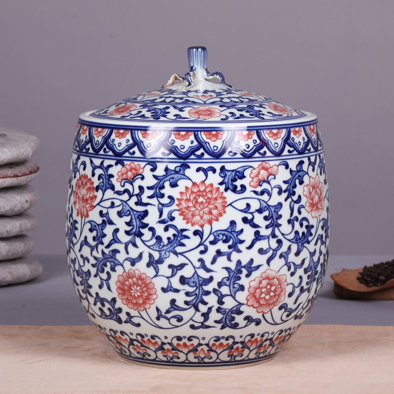 Jingdezhen ceramic tea cake caddy fixings large household wake receives porcelain POTS sealed tank storage tanks