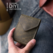 DIY material package Drivers license package Retro fog wax leather leather literary fan self-handmade suture