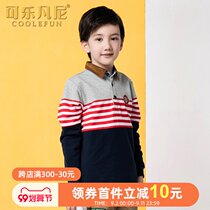 Colo Vanni boys cotton spring coat childrens shirt collar T-shirt long sleeve medium and large boy stitching polo shirt