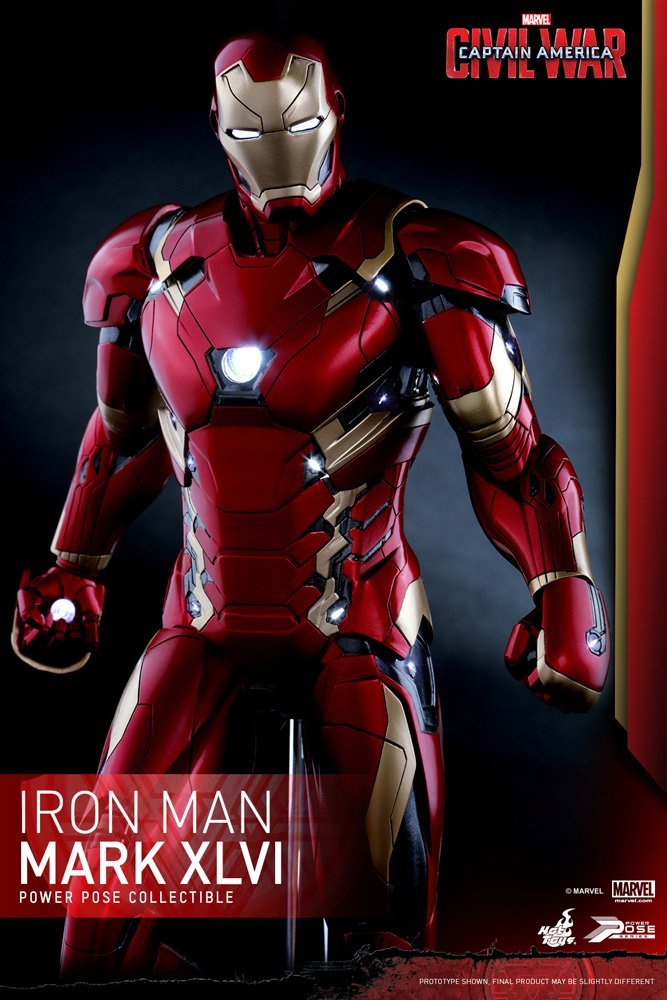 hottoys 钢铁侠与美国队长 钢铁侠 马克46 1/6手办日版正品
