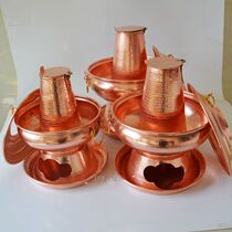 Pure copper hot pot super large copper pot red copper oversized red copper old fashioned large hot pot copper pot pure hand thickened