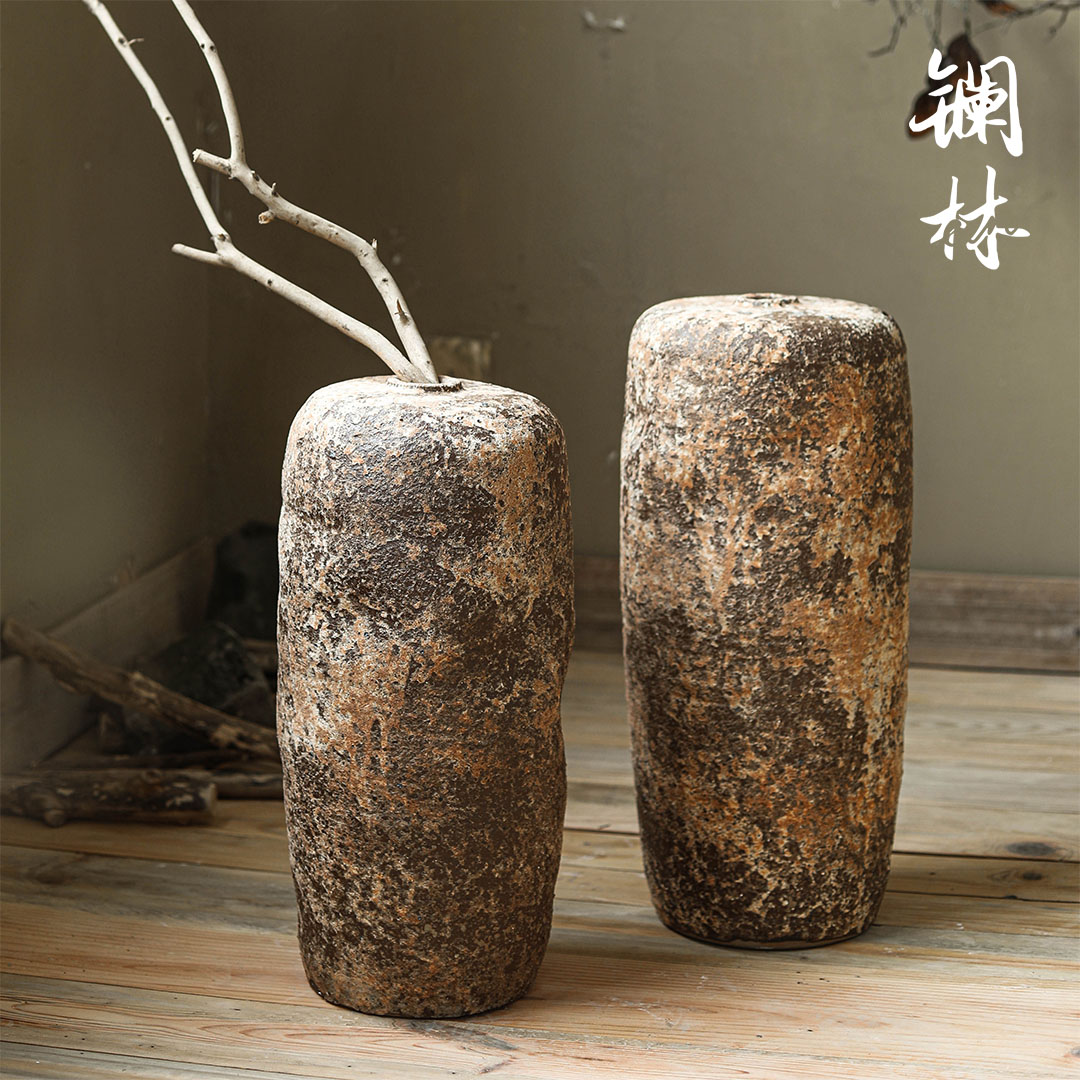 Large coarse pottery vase wabi-sabi wind restoring ancient ways of creative space design flower arranging produce in furnishing articles hotel decoration of home stay facility