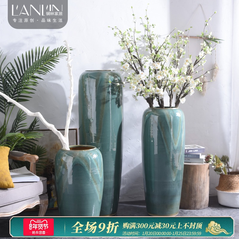 Ground vase Nordic jingdezhen ceramic furnishing articles large sitting room TV ark hotel villa decoration arranging flowers