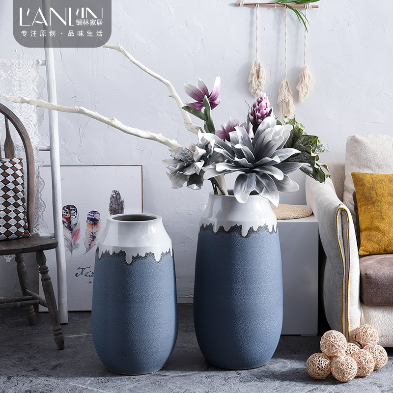 The modern ceramic vase sitting room ground adornment furnishing articles flower implement dried flowers EVA terms simulation flower arranging flowers