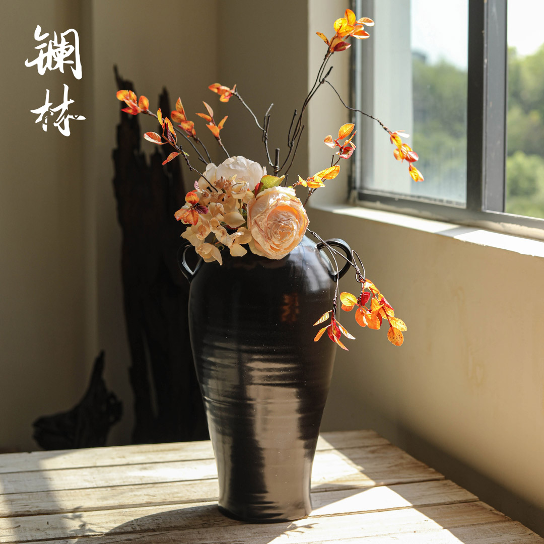 The Vases, ceramic art design style restoring ancient ways pottery flower arranging dried flower pot flower bed indoor decoration of a home stay facility furnishing articles