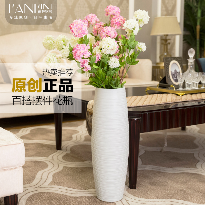 Ground vase large white I and contracted simulation package dried flowers flower arrangement sitting room porch ceramic furnishing articles