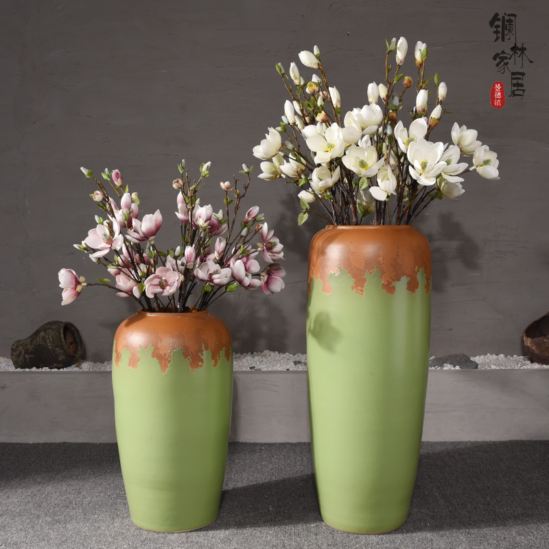 Vase is placed large ground ceramic art restores ancient ways household dried flower arranging flowers European contracted sitting room adornment flowers