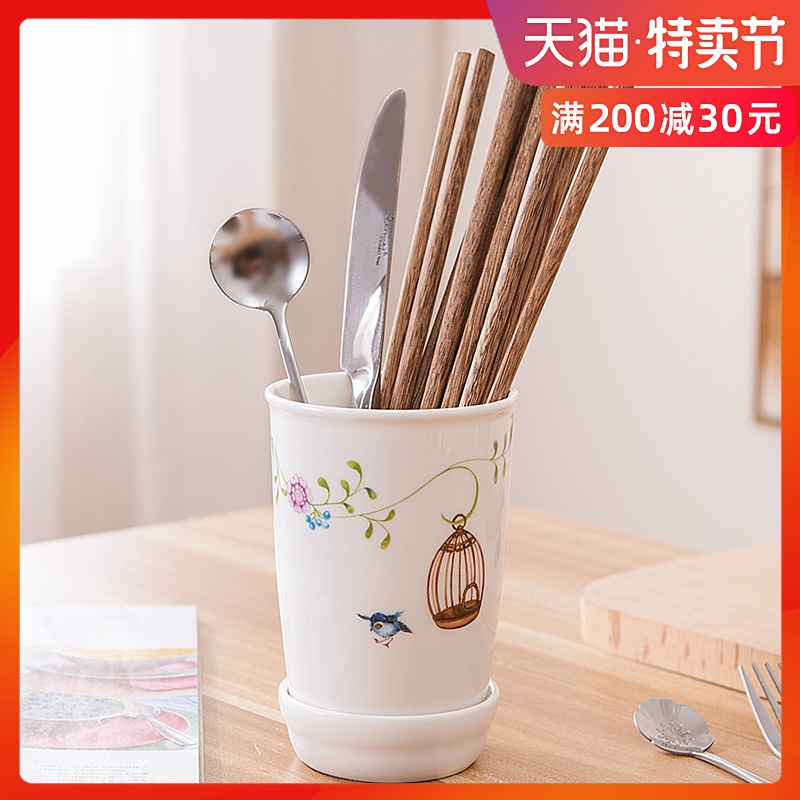 The Rural wind chopsticks tube of household kitchen receive a case chopsticks chopsticks tube drop box ceramic chopsticks box chopsticks barrels of chopsticks