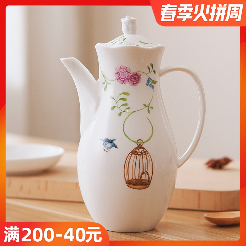 Northern rural wind loading vinegar bottle of soy sauce seasoning oil can ceramic pot pot balm capped kitchen caster