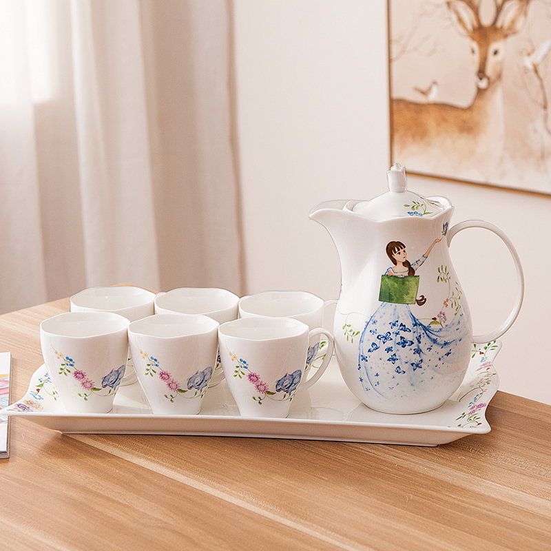 European rural wind home suits for with cool water kettle with water in a glass ceramic tea tea tea set