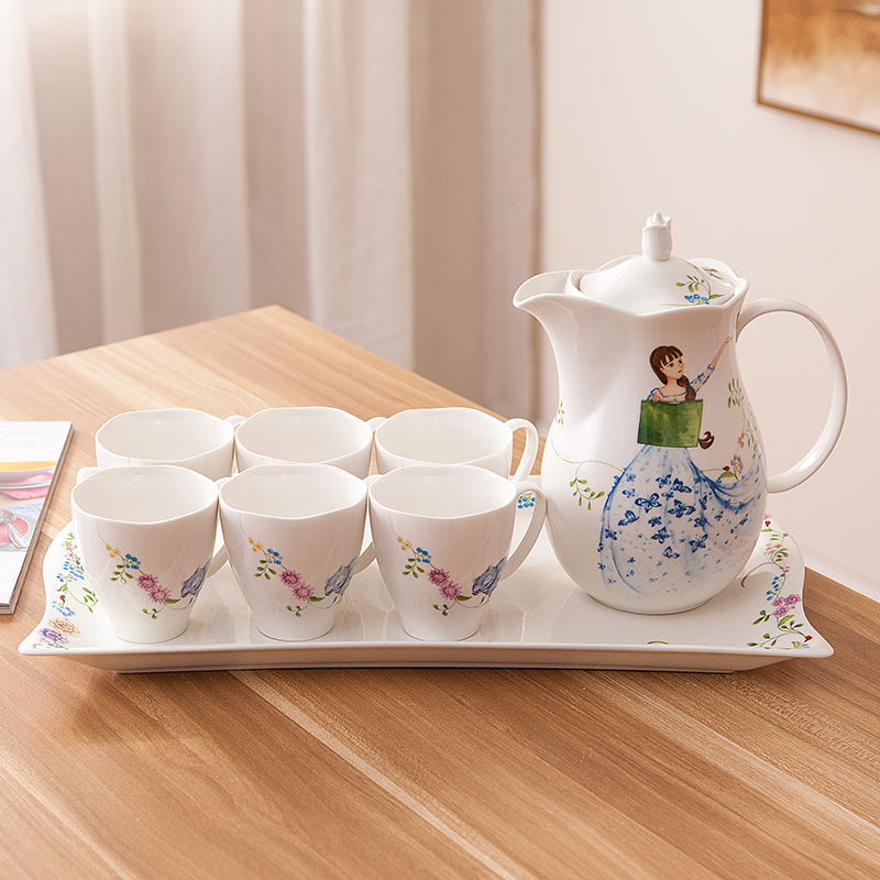 European rural wind home suits for with cool water kettle with water in a glass ceramic tea tea tea set