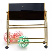 Rotating lottery box large rolling transparent acrylic lottery box transparent lottery box red stainless steel draw