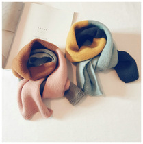 Female treasure scarf autumn and winter New Korean version of male and children students double-sided color imitation cashmere plush girl collar tide