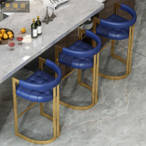 Nordic light luxury bar chair Modern simple high stool Household high chair backrest bar chair Personality comfortable bar chair