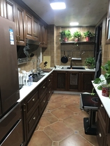 Overall kitchen European cabinet Zhiang multi-layer cabinet quartz stone Red Oak cherry wood Nanjing Factory Direct