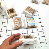 Double-head cotton swab ear makeup disinfection cotton swab pointed wooden stick makeup remover box cotton ball disposable sanitary cotton swab