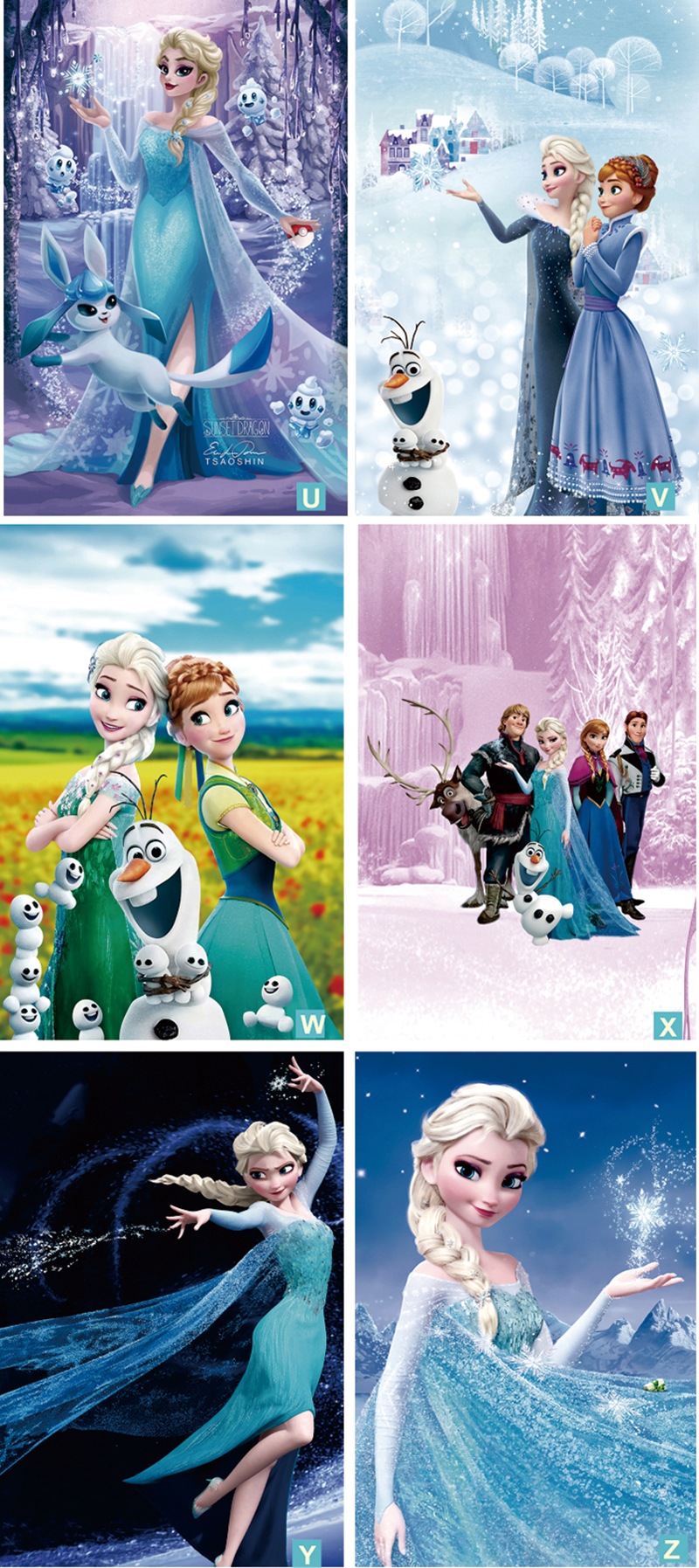 冰雪奇缘海报爱莎公主艾莎女王安娜海报贴画墙画装饰画墙纸壁纸