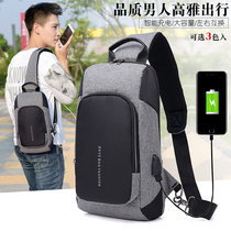 Single shoulder bag inclined satchel mens chest bag 2018 new tide cards Korean version Business Leisure Oxford Textile multifunction Large capacity