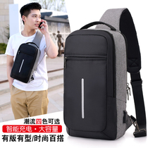 Backpack Mens Single Shoulder Bag Men Skew Satchel Large Capacity Sports Casual Chest Bag Male Korean version Tidal Canvas Student Travel