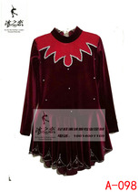 Childrens figure skating dress sports dress girl Diamond training suit skating Diamond performance skirt with Diamond