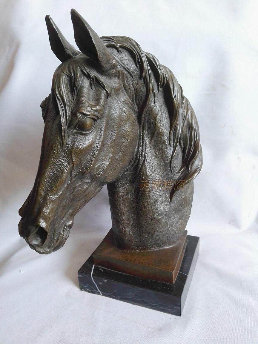 动物铜雕 马头铜雕 铜马头摆件 金属工艺品