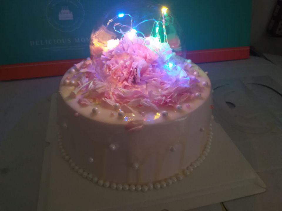 个性创意玻璃灯光发亮女神生日蛋糕送女友闺蜜女孩深圳广州配送